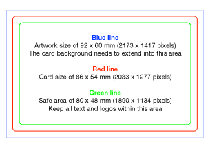 plastic business card dimensions