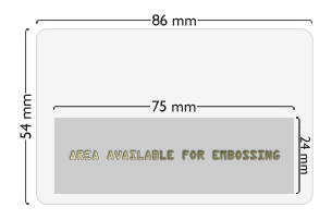 embossed wording or numbering