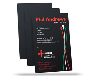 satin black plastic business cards