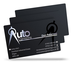 satin black plastic business cards