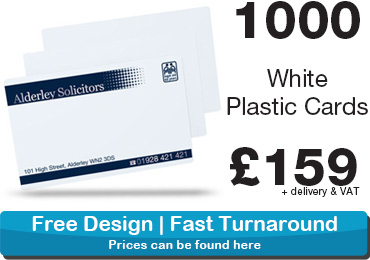 white plastic cards