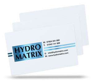 white plastic business cards